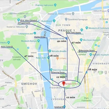 Center, 2, 3min Walk To River Vltava. Studio
